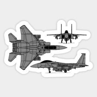 F-15 Strike Eagle Tri-view Sticker